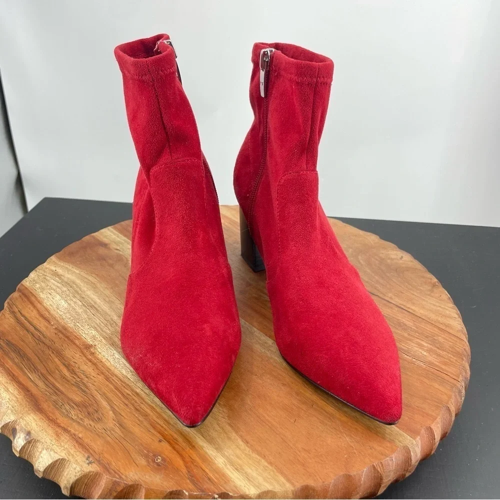 Marc Fisher Red Jerica ankle‎ pointed toe sock Booties SIZE 6
